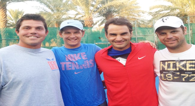Taylor Dent, Jared Donaldson, Roger Federer e Severin Luthi