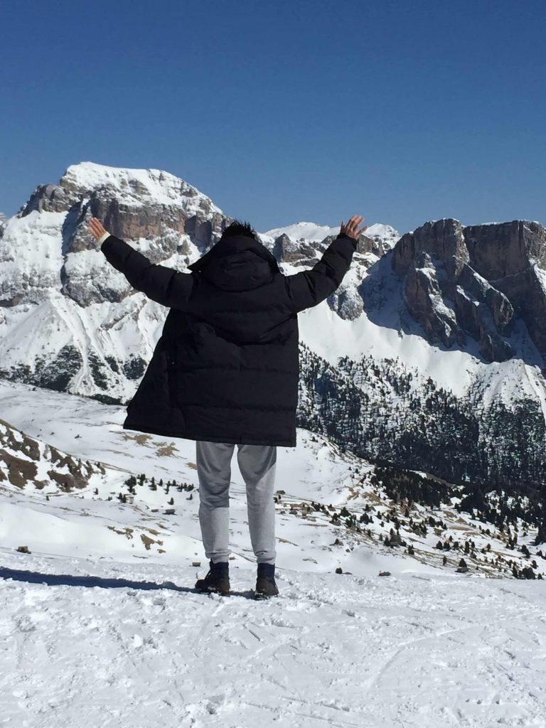 Stefano Travaglia sulle nevi del Trentino
