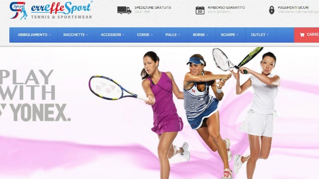 Erreffesport, cresce l’e-commerce del tennis