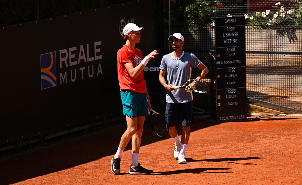 Jannik Sinner e Simone Vagnozzi - Foto Ray Giubilo