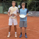 La new entry nel gruppo agonistico dell'Oltrepò Tennis Academy Michele Maniglia (a sinistra)
