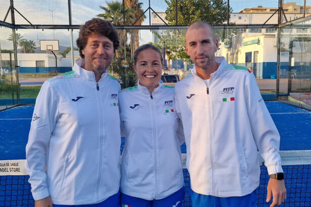Marcela con gli assistent coach Saverio Palmieri e Filippo Scala - Foto FITP