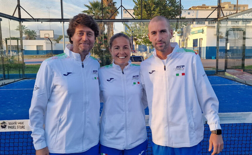 Marcela con gli assistent coach Saverio Palmieri e Filippo Scala - Foto FITP