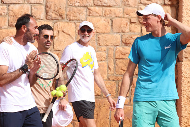 Vincenzo Santopadre, Simone Vagnozzi, Umberto Ferrara e Jannik Sinner - Foto Felice Calabrò FTG