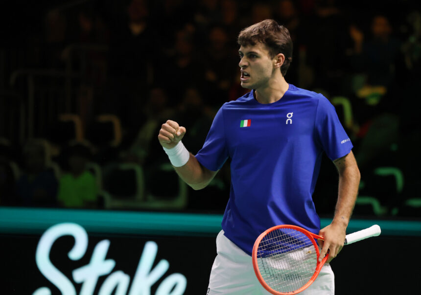 Tennis, DAVIS CUP FINAL 2025, Italy vs Austria, Flavio Cobolli (ITA), Bologna, Italy, November 19, 2025. Foto Felice Calabro'