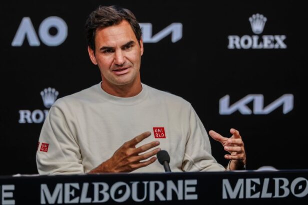 Roger Federer in conferenza stampa a Melbourne