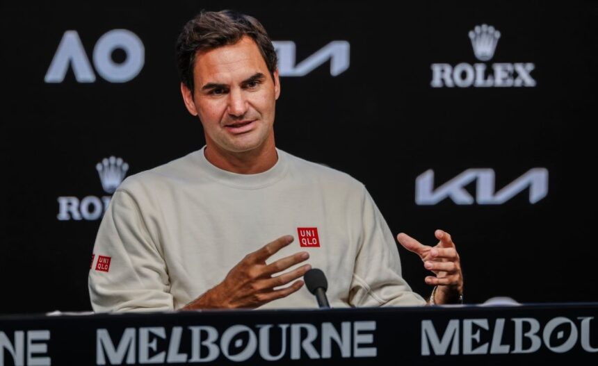 Roger Federer in conferenza stampa a Melbourne