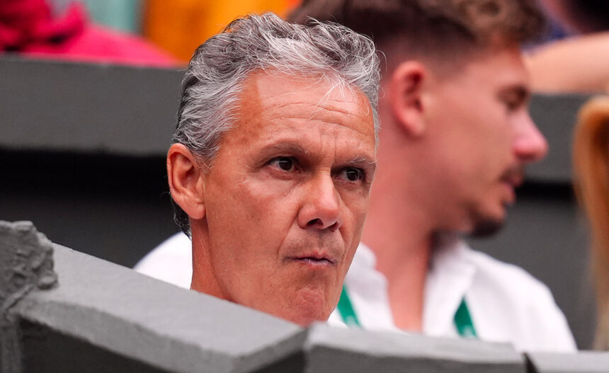 Renzo Furlan nel box di Jasmine Paolini a Wimbledon 2024
