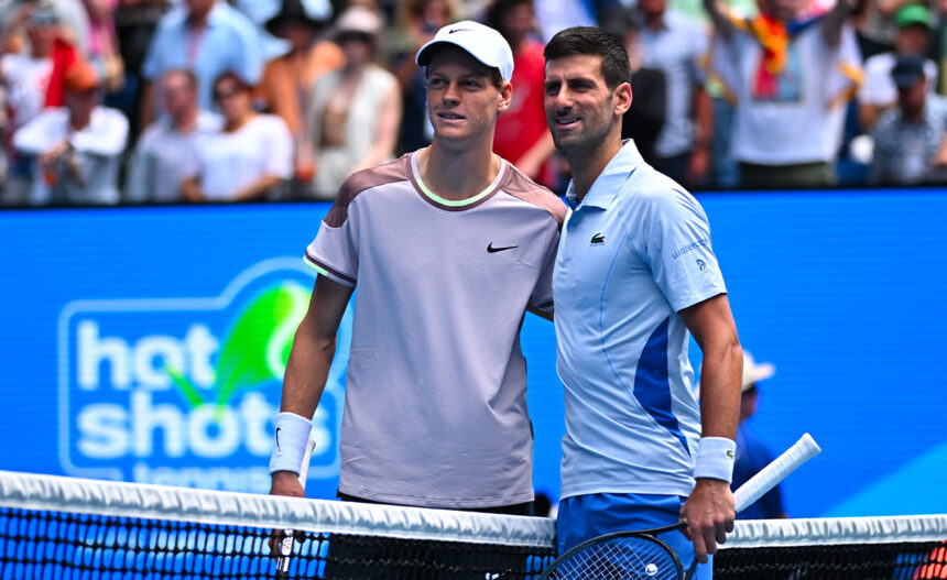 Jannik Sinner e Novak Djokovic a Melbourne nel 2024