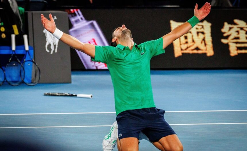 Novak Djokovic all'Australian Open 2026