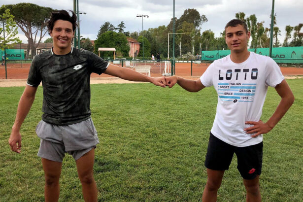 Luciano Darderi e Flavio Cobolli alla Rome Tennis Academy
