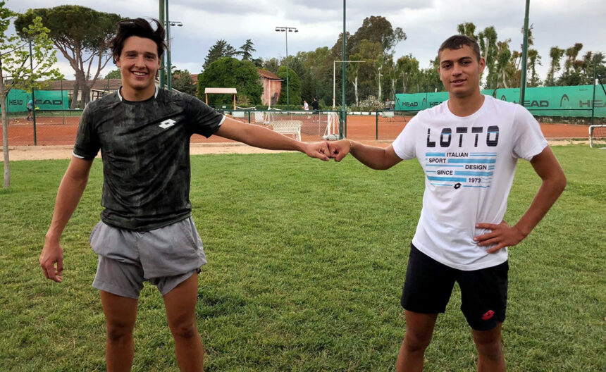 Luciano Darderi e Flavio Cobolli alla Rome Tennis Academy
