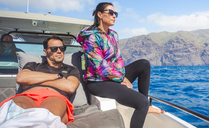 Fabio Fognini e Flavia Pennetta in barca a Tenerife
