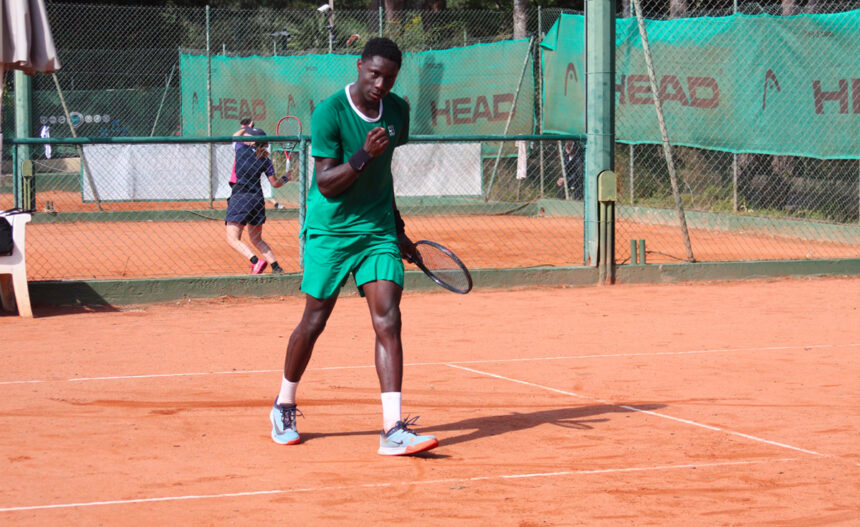 Moise Kouame esulta dopo un punto all'ITF M25 di Pula