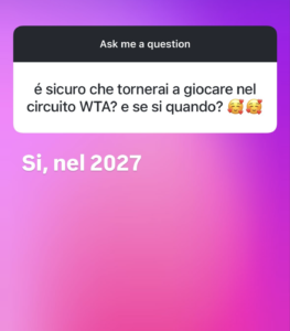 La risposta di Camila Giorgi alla domanda su un possibile ritorno
