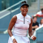 Venus Williams esulta al WTA 1000 di Madrid