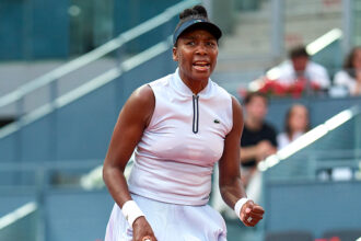 Venus Williams esulta al WTA 1000 di Madrid