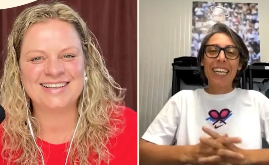 Francesca Schiavone e Kim Clijsters durante il ”Love All Podcast”