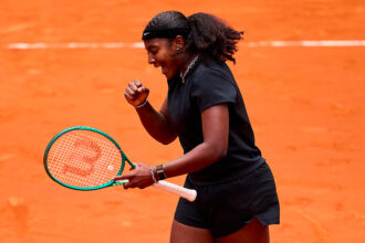 Hailey Baptiste in azione al WTA 1000 di Madrid