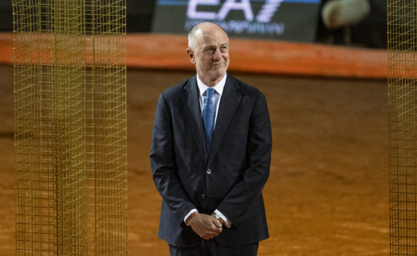 Il presidente FITP Angelo Binaghi agli Internazionali d'Italia 2026