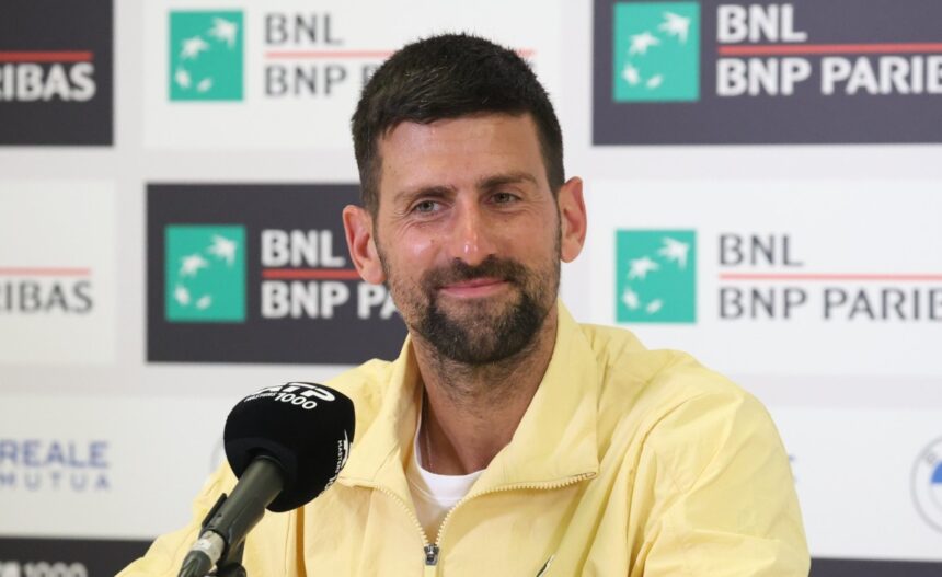 Novak Djokovic in conferenza stampa agli Internazionali d'Italia 2026