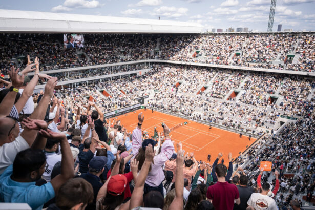 Il Philippe Chatrier al Roland Garros 2025 durante la sessione diurna