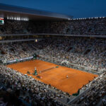 Il Philippe Chatrier al Roland Garros 2025 durante la sessione notturna
