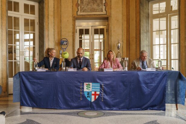 La conferenza stampa di presentazione del 66° Trofeo Bonfiglio, tenuta in mattinata al Tennis Club Milano Alberto Bonacossa (foto Luigi Leonardi)