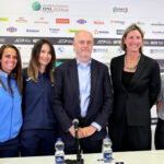 Roberta Vinci, Tathiana Garbin, Angelo Binaghi, Ashley Keber e Nicole Pratt al termine della presentazione della Partnership FITP-ISF - WTA Coach