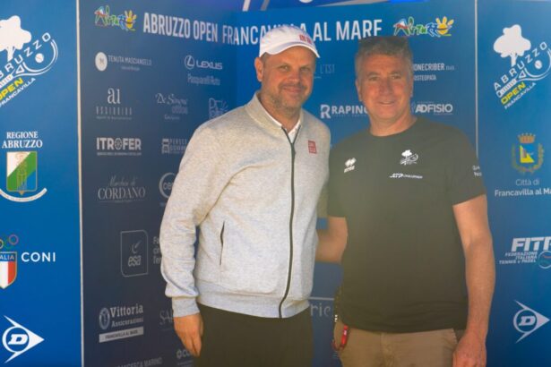 Severin Luthi, coach di Henry Bernet, e Francesco Ugolini, presidente dello Sporting club Francavilla