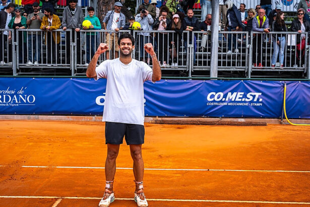 Facundo Diaz Acosta dopo la vittoria al Challenger di Francavilla