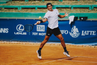 Henrique Rocha colpisce il dritto al Challenger di Perugia