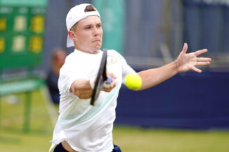 Harry Wendelken nelle qualificazioni del Challenger di Surbiton 2023