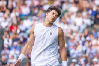Ben Shelton nel torneo di Wimbledon 2025