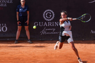 Lucia Bronzetti in azione all'ATV Bancomat Tennis Open 2026
