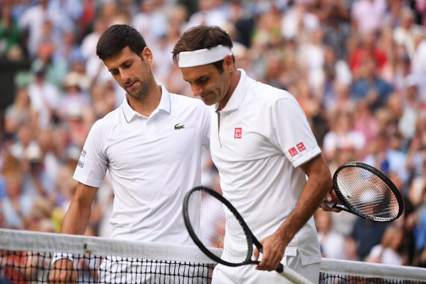 Roger Federer e Novak Djokovic a Wimbledon 2019